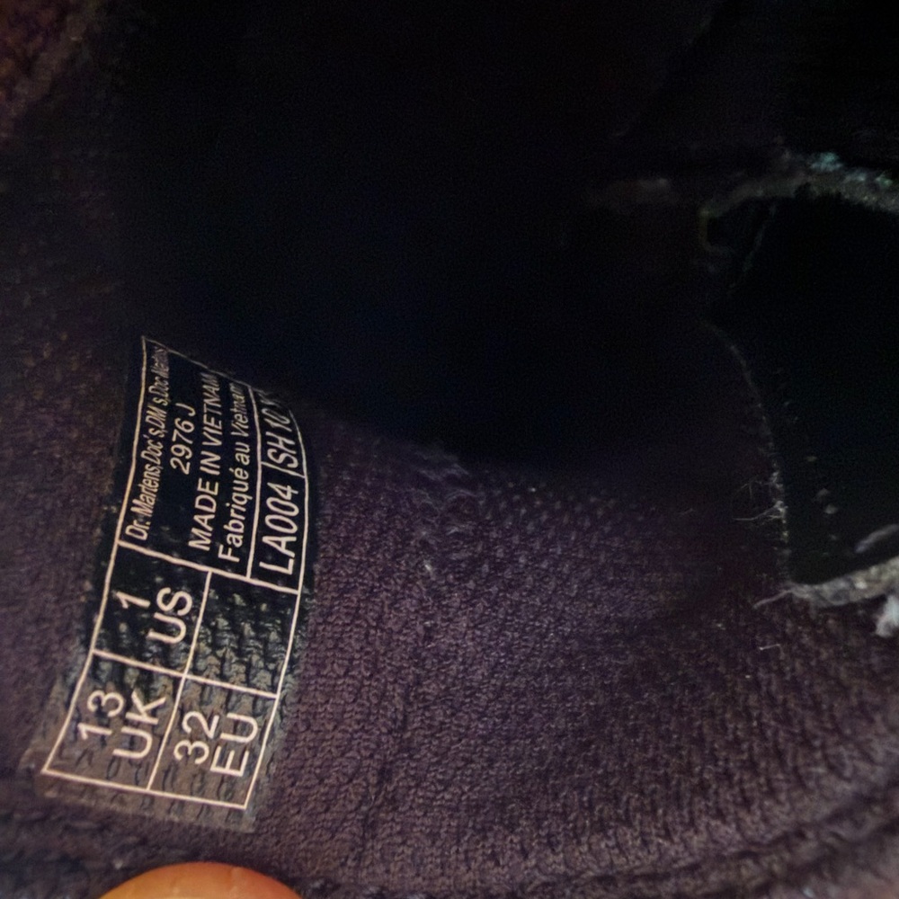 Dr. Martens Kids Black Leather Chelsea Boots with Yellow Accent Stitching - Picture 5 of 6